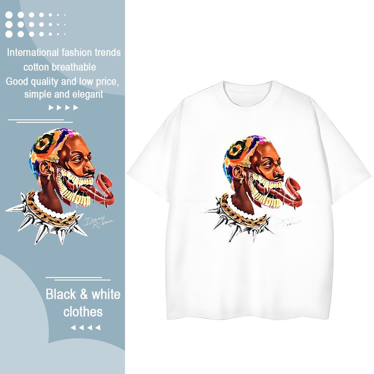 Custom Woman T Shirts 230g 100% Cotton Crew Neck Casual Sport scary Couples T Shirts Designer Nice Skull Clothes Shirt