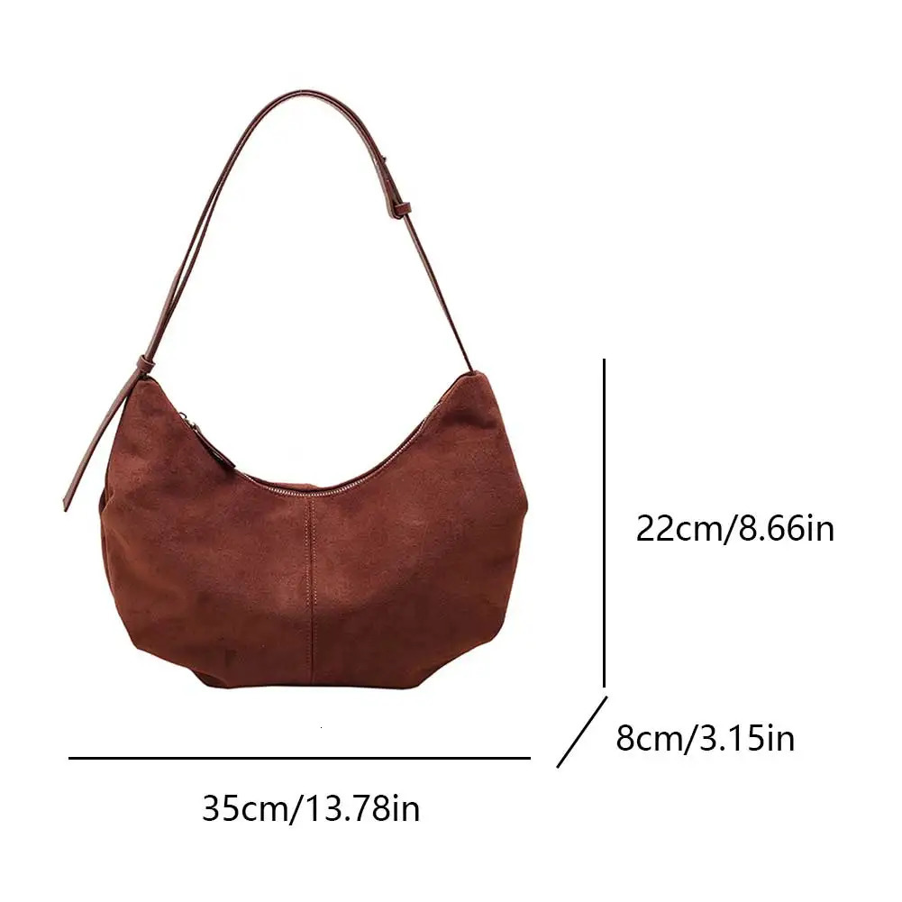 Simplicity Suede Zipper Ladies Shoulder Bags Trend 2024 Fashion Crossbody for Women Bolsas Femininas 241011