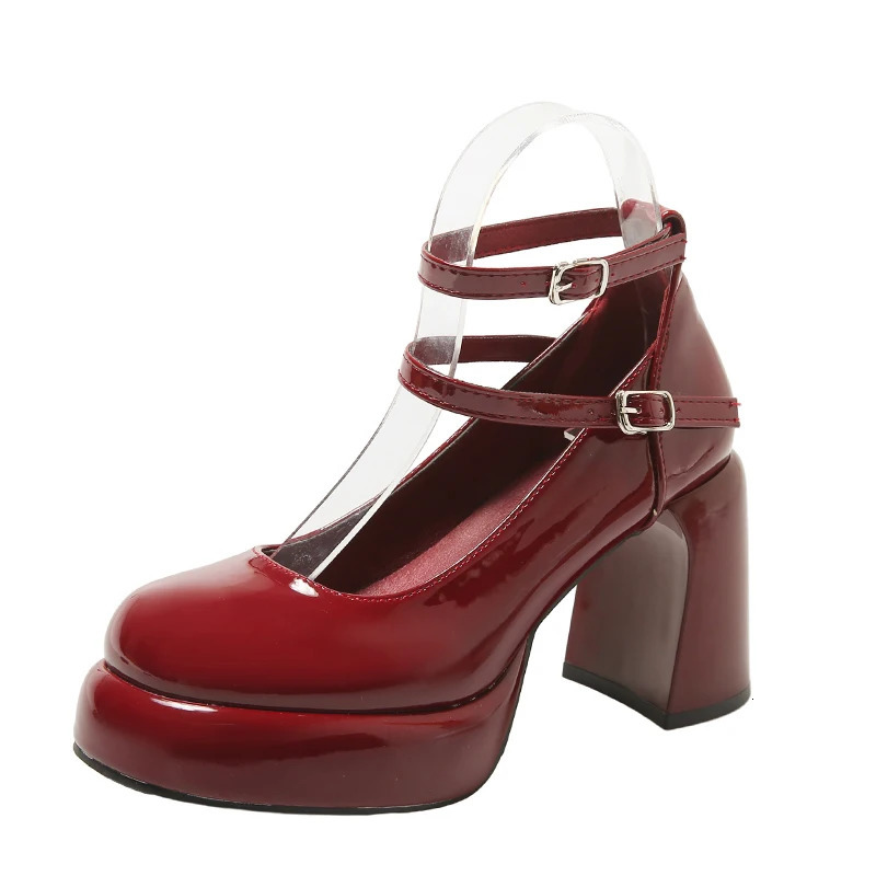 2025 new High Heels Marie Janes Women Shallow Elegant Dress Shoes Fashion Pumps Party atos Female Chunky 241014