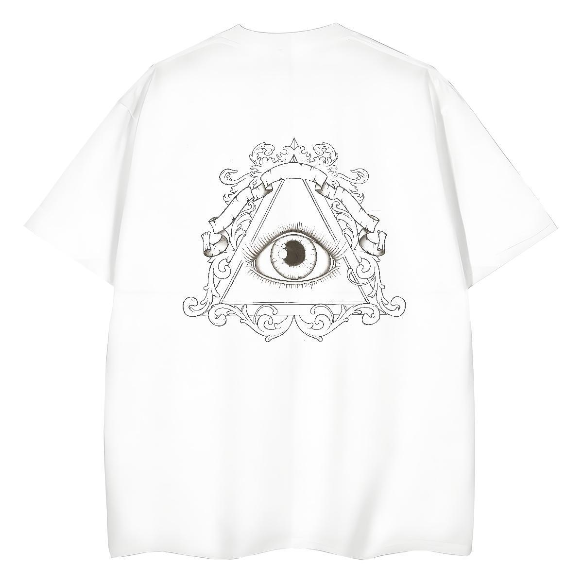 DIY T Shirt For Woman 230g 100% Cotton Breathable Short Sleeve Street eye of the devil Woman Tshirt Loose fit Custom Printed Clothings