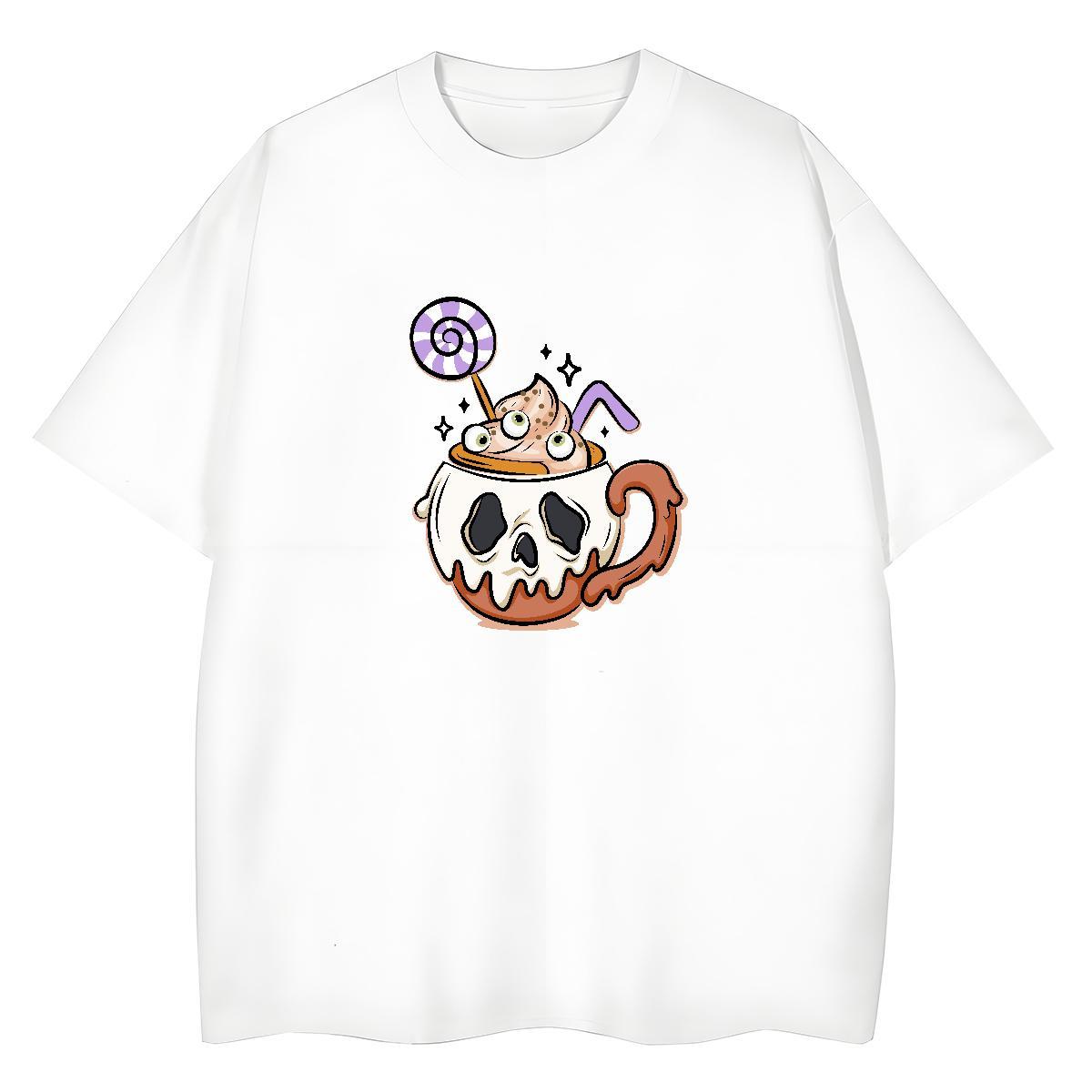Factory Direct T Shirts Women 100% Cotton 230g Breathable Soft Casual Sport skull Unisex Tshirts Designer Cartoon Printing L-4XL Clothings