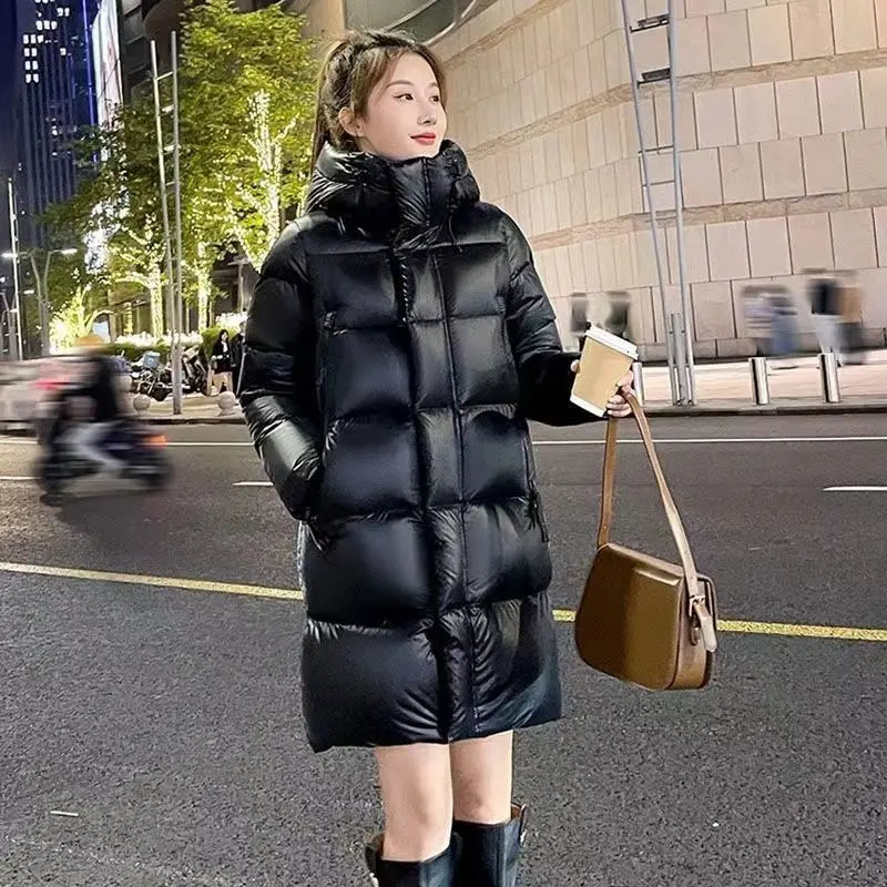 Winter Thickness Down Cotton Jacket Women Long Warmth Fluffy Puffer Coat Hooded Female Fashion Parkas Snow Outwear 241008