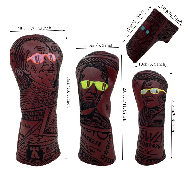 USD Golf Club #1 #3 #5 Wood Headcovers Driver Fairway Woods Cover PU Leather High Quality Putter Head Covers 241010