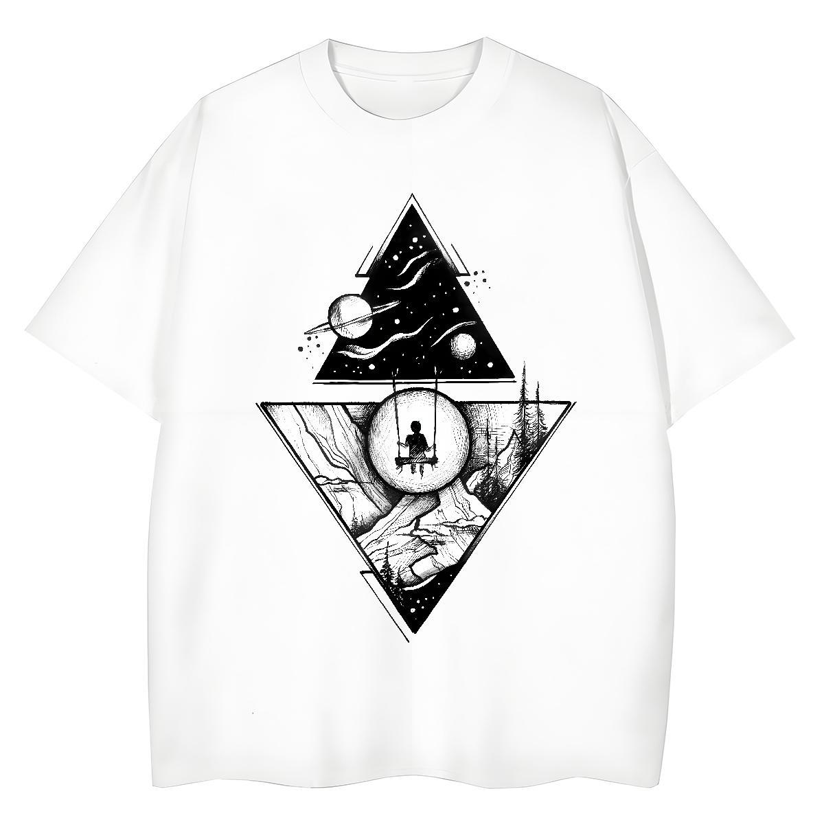 2024 Designer T Shirts Women 100% Cotton 230g Crew Neck Breathable Street eye of the devil Women Tees Wholesale Custom Printing Tops