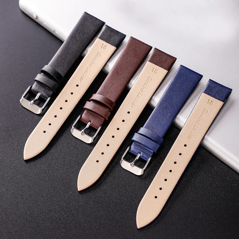 10mm 12mm 14mm 16mm 18mm 20mm 22mm Watch Band Cowhide Leather Strap Accessory High Quality Watchband Bracelet 241010
