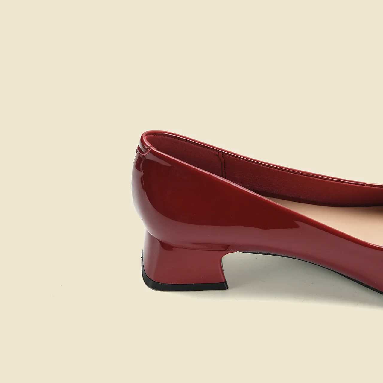 Shoes for Women 2024 Low Heel Elegant Ladies Summer Footwear Normal PU Leather Casual Square Toe with Bow RedLX241014