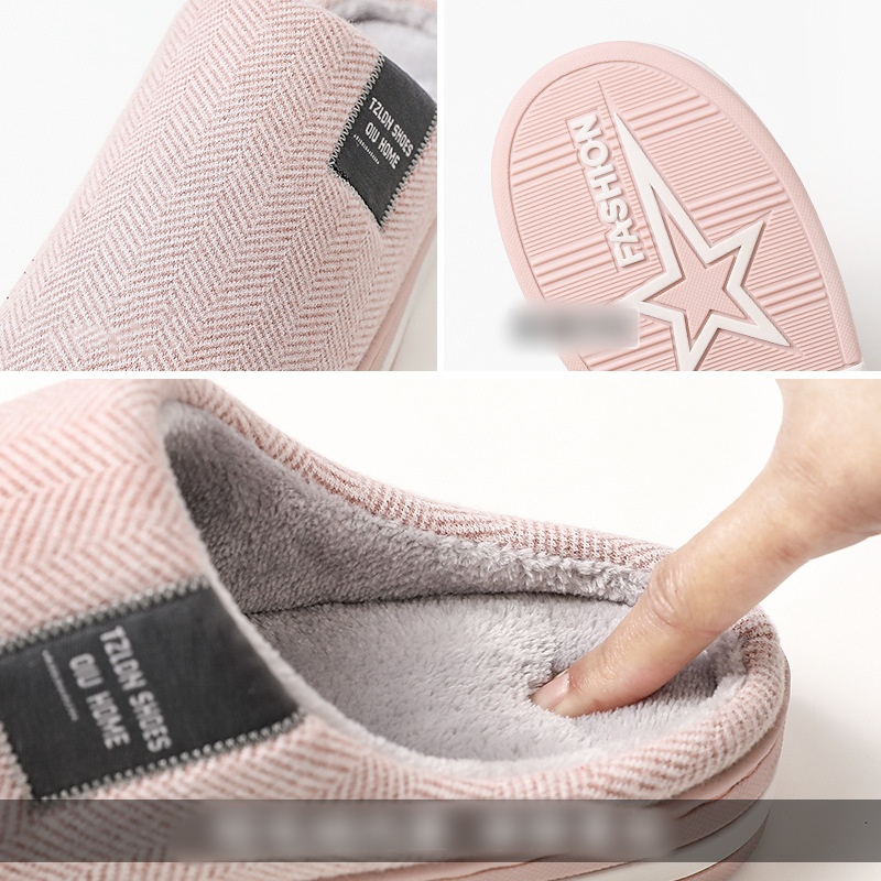 Men's and Women's Cotton House Shoes - Warm Winter Home Footwear with Anti-Skid Design Slippers