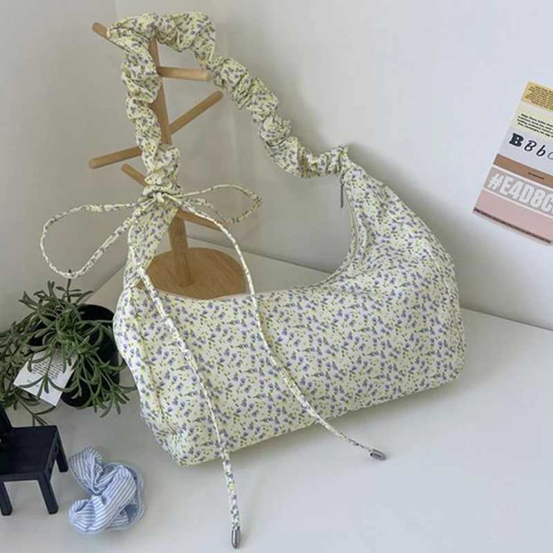 Folding floral handbag large capacity cross bag handheld shoulder bag M241014