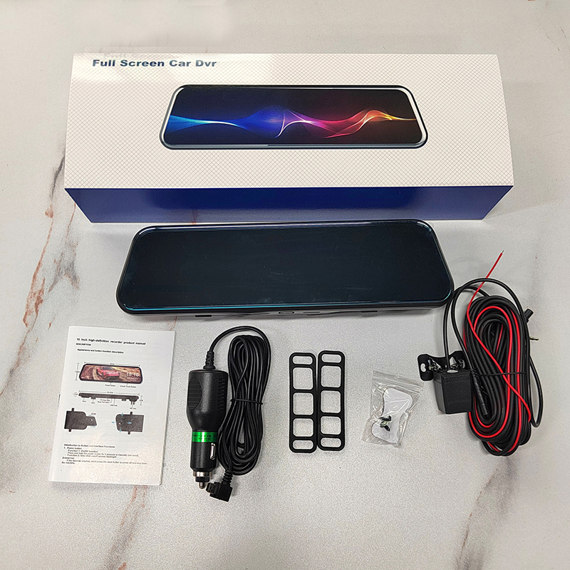 10 inch WIFI Car DVR Touch Screen Mirror Camcorder 2.5K Car Camcorder With Dual Cameras Waterproof Backup Cameras With 32GB Micro SD Card