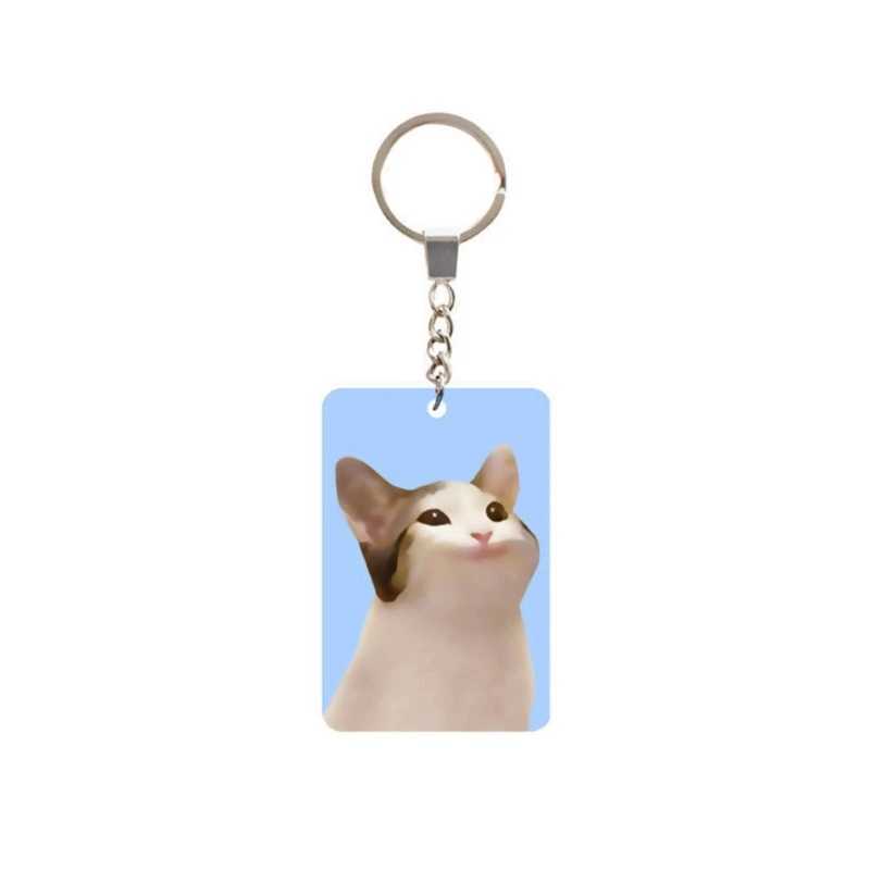 Dynamic vibrating mouth cat acrylic keychain cute cartoon animal keychain bag pendant personalized holographic keychain fashion Y241014