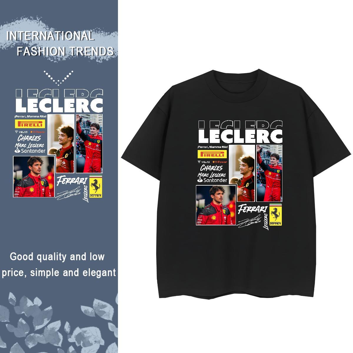 2024 T shirt 230g Cotton O Neck Short Sleeves Street Leclerch Women Tees Designer Nice Black White Clothes Shirt