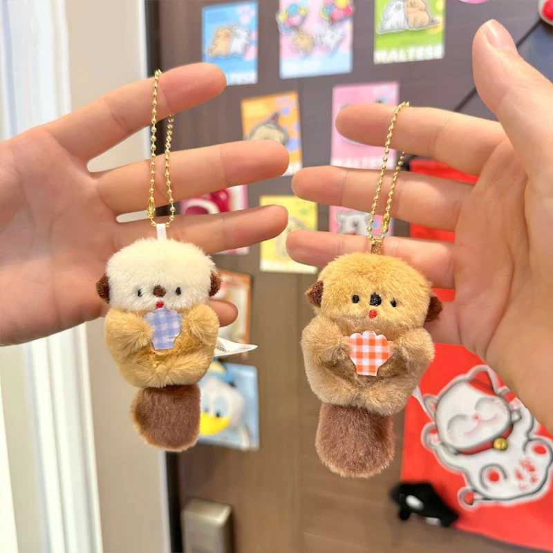Cute Otter Series Mini Plush Doll Keychain for Bag Pendant Gift Kawaii Fur Otter Animal Doll Filling Keychain Wholesale Y241014
