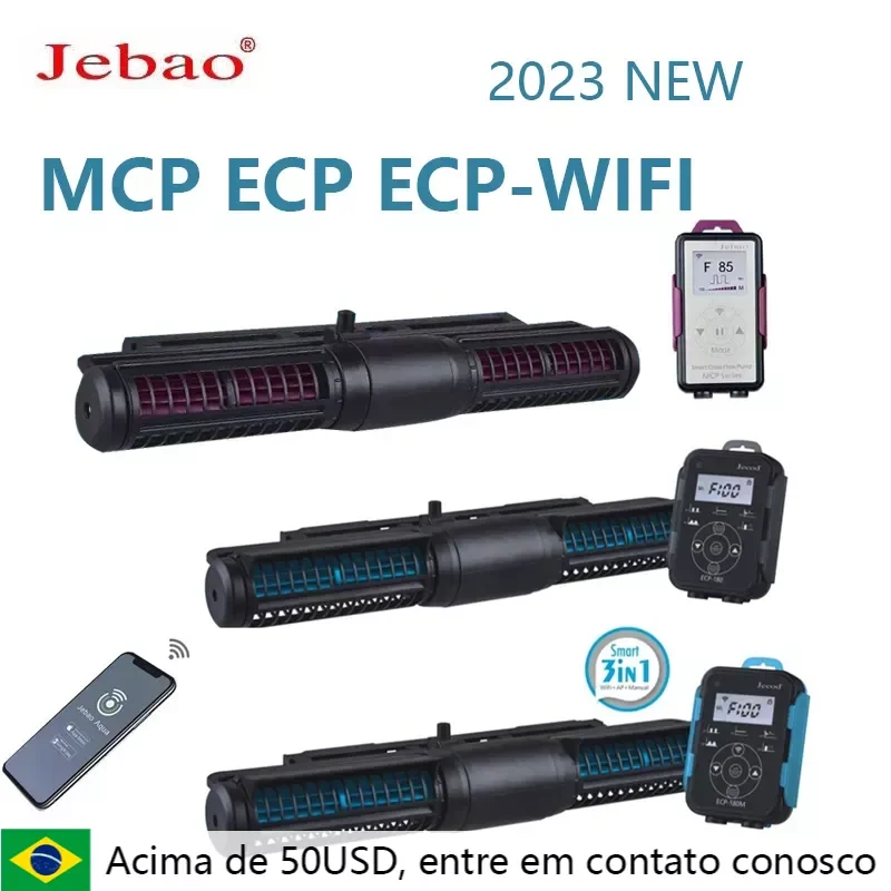 Jebao 2024 New Cross-flow Pump ECP ECP-M Fish Tank Aquarium Water Pump External LCD Controller Remote WIFI Control Reef Tank