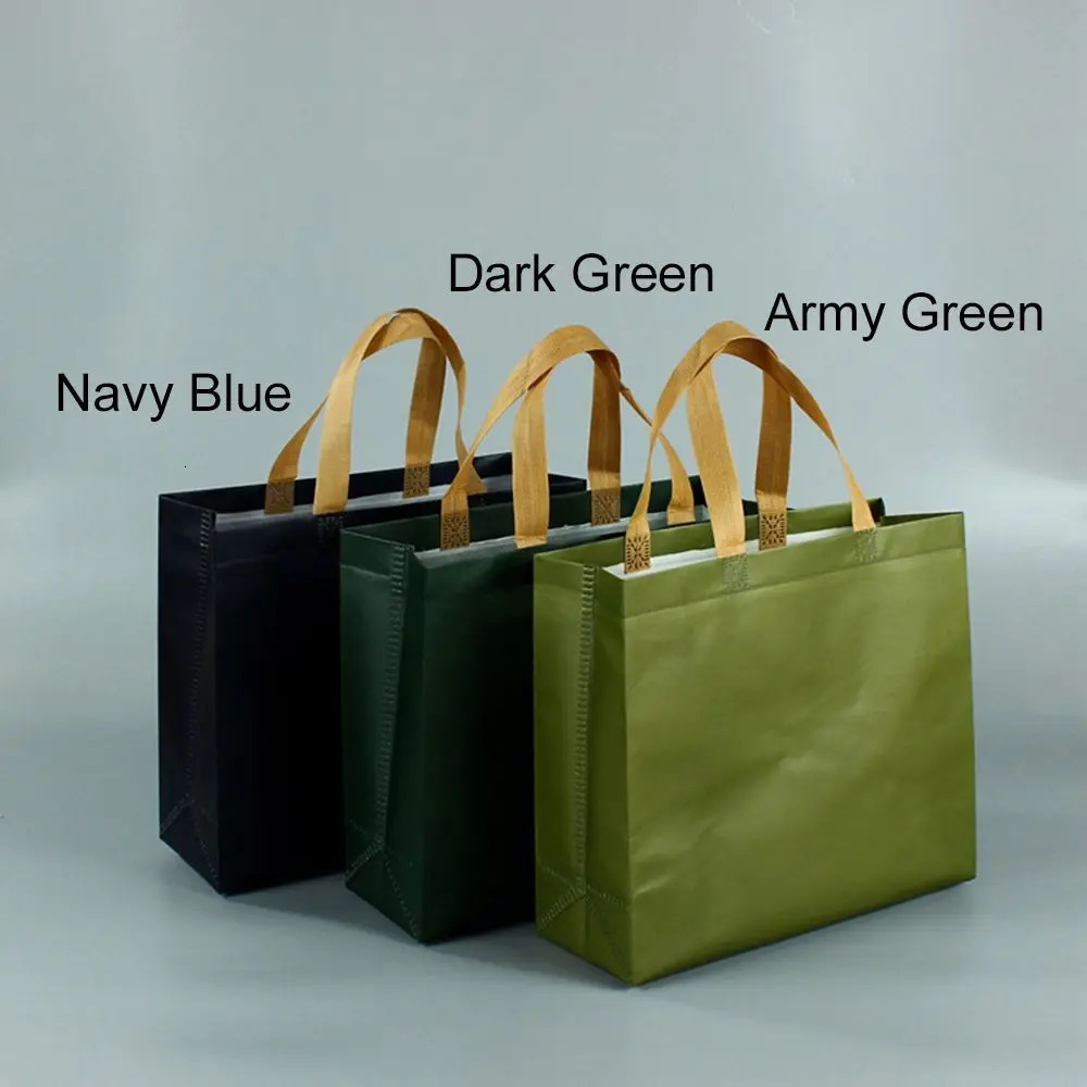 Durable with Handle DIY Green Blue Non Woven Tote Gift Bag Handbag Ecobag Eco Grocery 241011