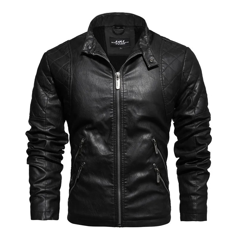 Winter Mens Leather Jacket High-quality Stand Collar Liner Wool Thicken Warm Motorcycle Coat 4XL Male Faux Leather Jackets 241011