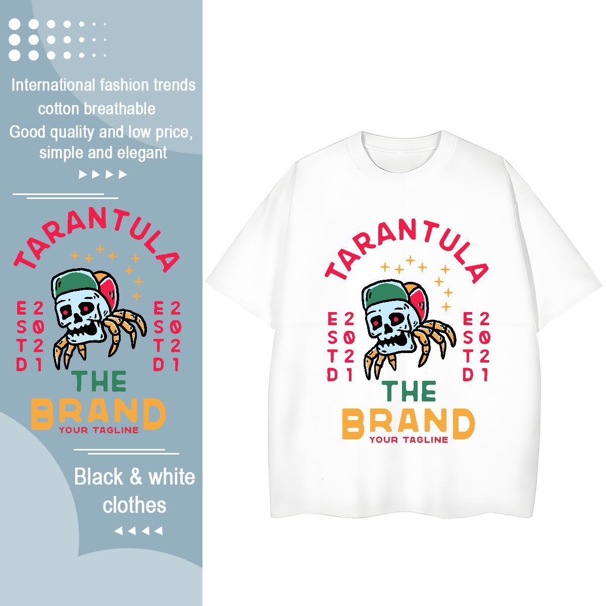 Casual New Women T Shirts 230g Pure Cotton Short sleeve Soft Home Outdoor skull Lady T shirt Brand DIY Anime Tops Shirt