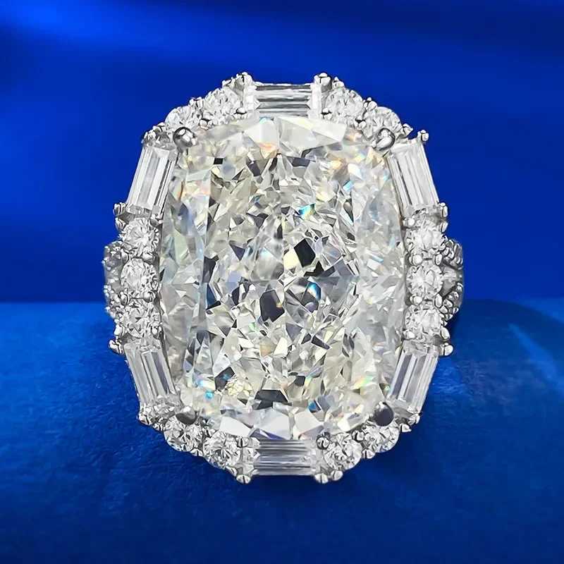 Luxury 8ct Pink Moissanite Diamond Ring 100% Real 925 Sterling Silver Party Wedding Band Rings for Women Men Engagement Jewelry
