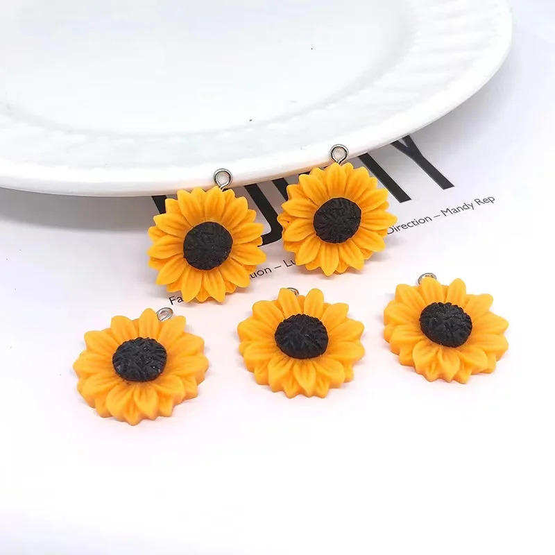 10pcs 2530mm Simulation Sunflower Cute Charms For Pendant DIY Earrings Necklace Jewelry Accessories Finding 241010