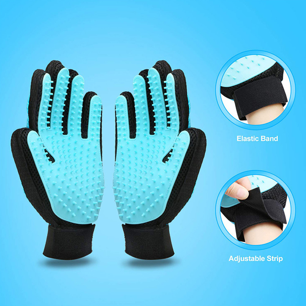 Pet Dog Cat Grooming Glove Pet Hair Remover Massage Deshedding Glove Brush for Long Short Fur Dogs Cats Rabbits Horses and More