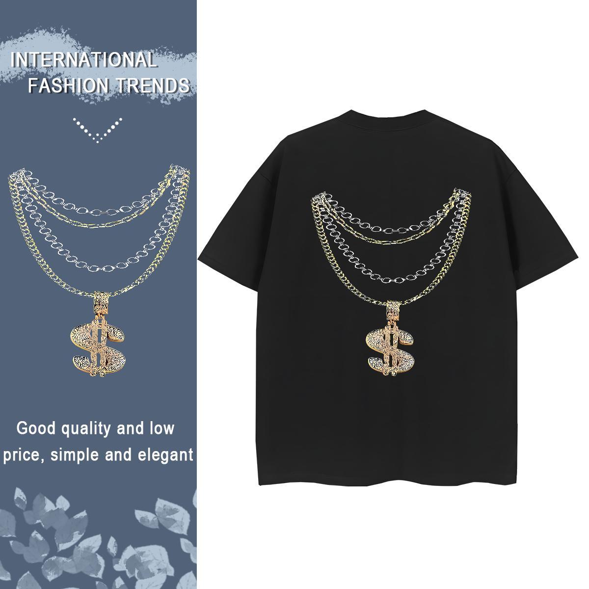 TOP Quality T-Shirts 100% Cotton 230g Crew Neck Breathable Spring Summer money Womens Tshirts Comfortable Anime Print Top Tees