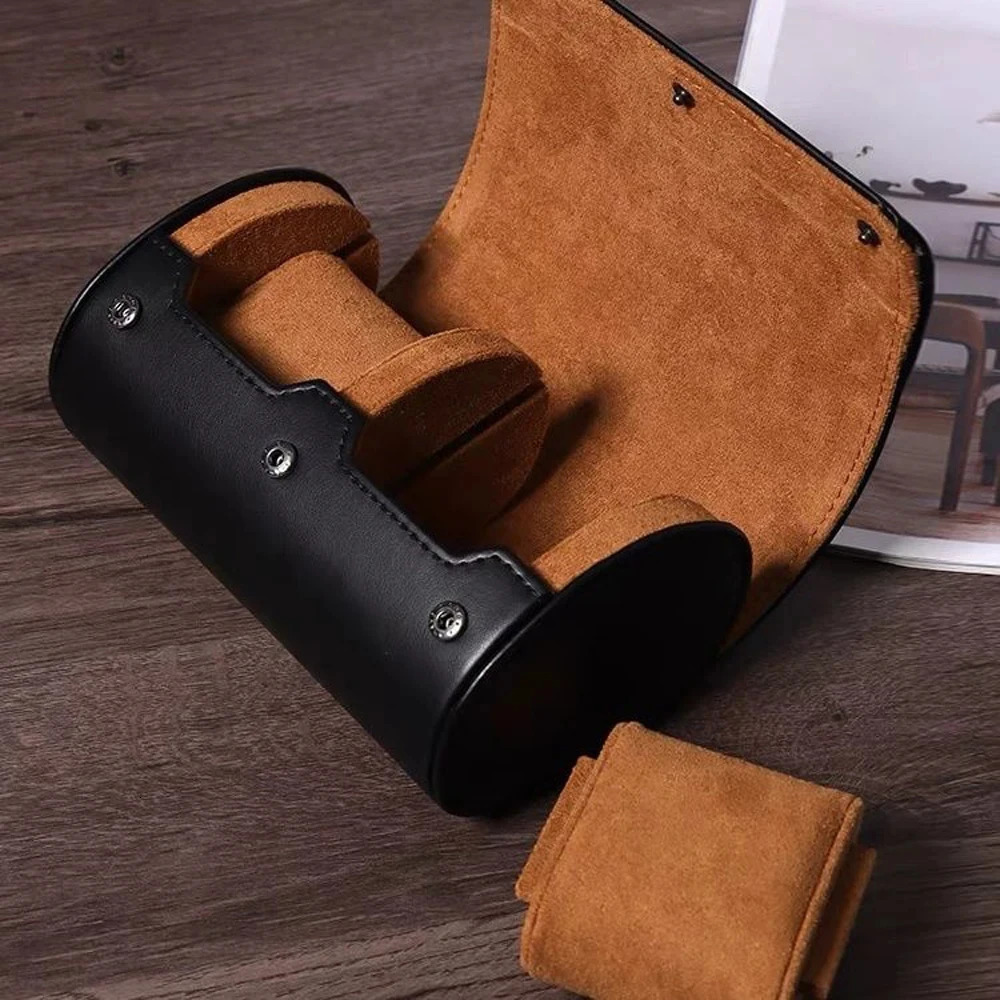 Mens Watch Roll Travel Case Manager with 1/2/3 Slot Display Storage Portable Watch Roll PU Leather Case 241011