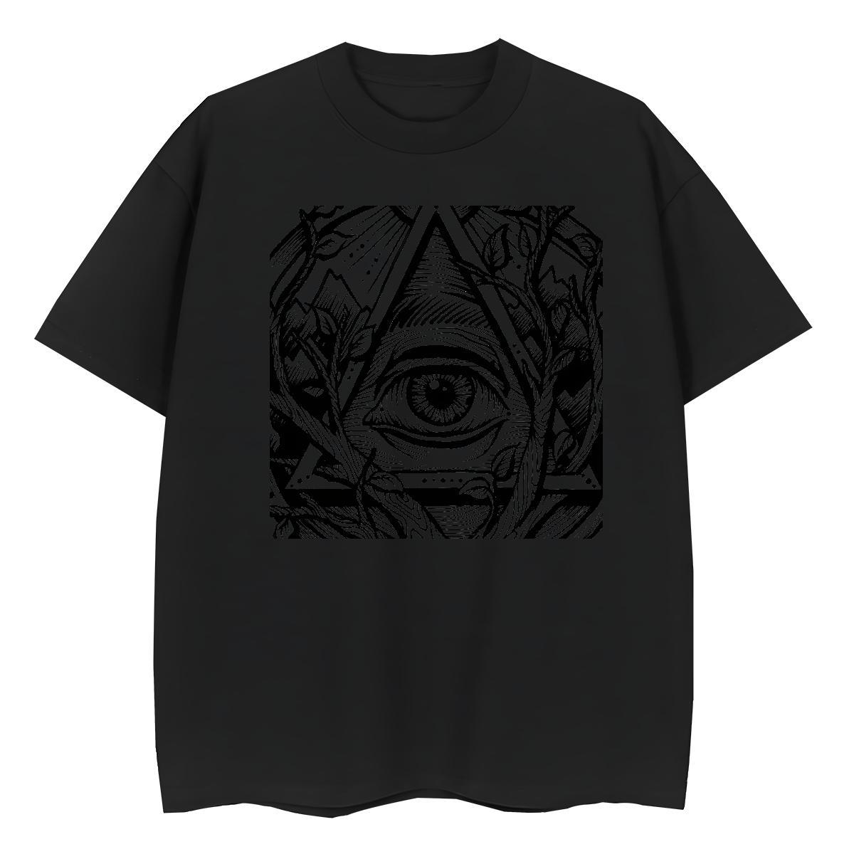 DIY T-Shirts 230g Cotton O Neck Short Sleeves Casual Sport eye of the devil Tshirt for Man Woman Nice DIY Printed Tee Shirt