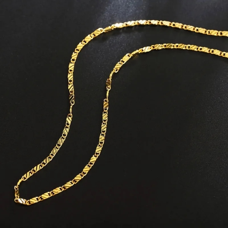 Exquisite Fashion 925 Silver 18K Gold Filled Necklace For Women Men Size 1630 Inch Jewelry Chain Wholesale y240919