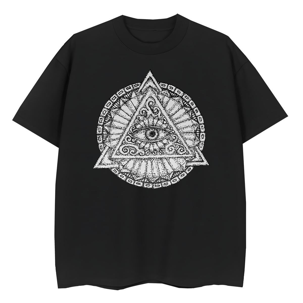 Custom T shirt 230g Cotton Round Neck Short Sleeve Home Outdoor eye of the devil Woman Tshirt Nice Cartoon Floral Printing Tshirts