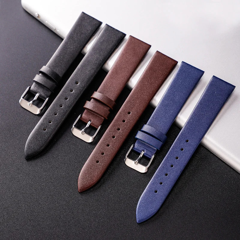 10mm 12mm 14mm 16mm 18mm 20mm 22mm Watch Band Cowhide Leather Strap Accessory High Quality Watchband Bracelet 241010