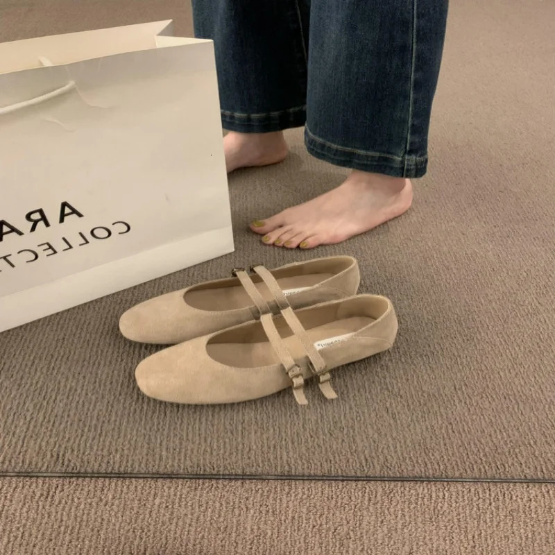 Sier Mary Jane Woman Trend New Womens Loafer Barefoot Shoes Square Toe Elegant Flats for Women Footwear 241014