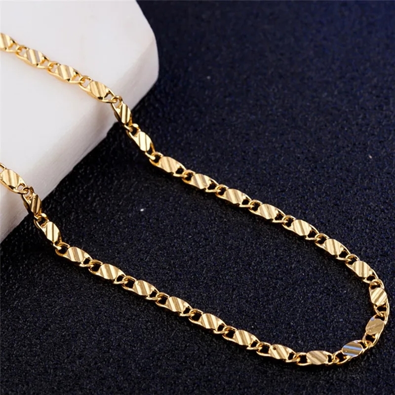 Exquisite Fashion 925 Silver 18K Gold Filled Necklace For Women Men Size 1630 Inch Jewelry Chain Wholesale y240919