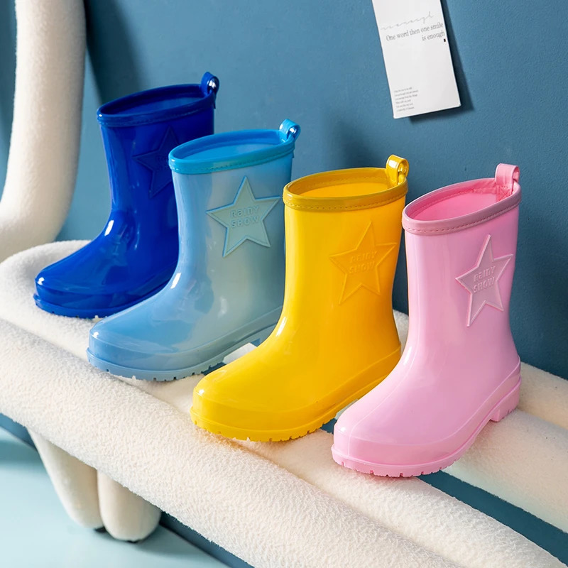 27-40 size medium-sized childrens rain boots cross-border midsole mens rain boots lightweight and non slip water shoes 241014