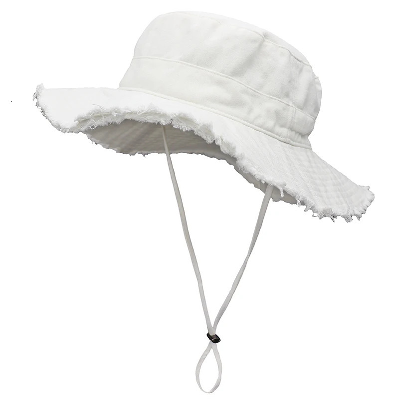 Star Fashion Leisure Protection Sun UPF50Beach Hat Cotton Bucket Washed Edge Mens Panama Sunset 241009