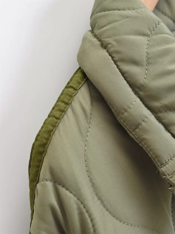 Kar Otza Winter Womens Stand up Collar Cotton Jacket Casual Drawstring Quilted Pocket n Short Coat 241011