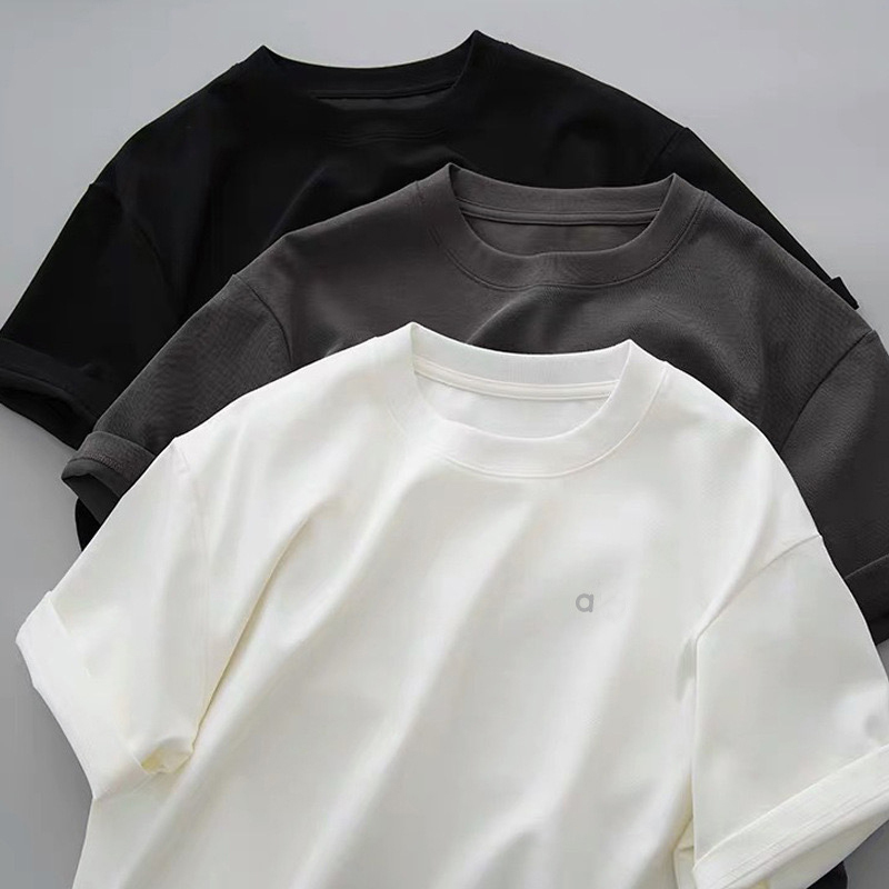 Yoga T-shirts Midnight Green Black White Red Pink Blue Warm Sweatshirts Silver 3D Logo on Chest Loose Sweatwear Unisex Casual Sweat Tops Womens Sportswear Hoodies