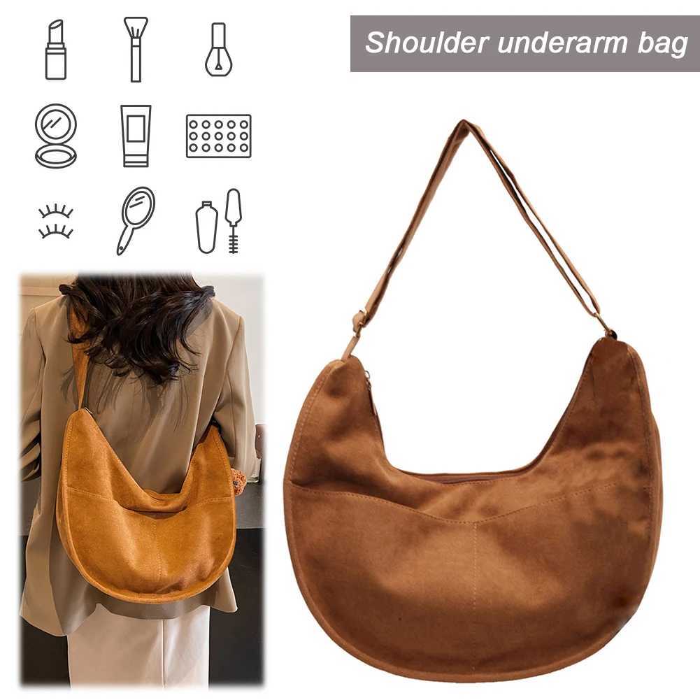 Vintage Suede Tote Bag for Ladies Crossbody Purse Large Capacity Hobo Handbag Zipper Adjustable Shoulder Strap Daily Use 241014