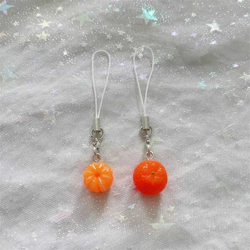 Cute Mini Oranges Fruit Meat - Pastry Phone Charm - Bags and Electronic Keychains - Creative Food Keychain Accessories Y241014