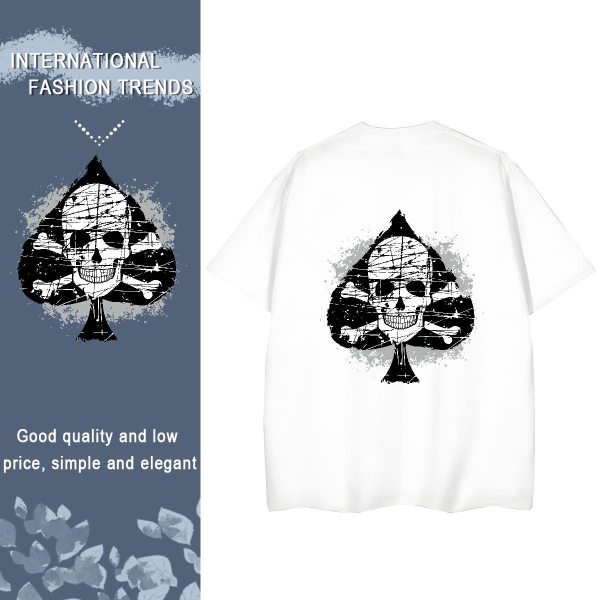 Brand T shirt 230g Cotton Breathable Street Casual skull Couples T Shirts Soft Anime Tops Shirt