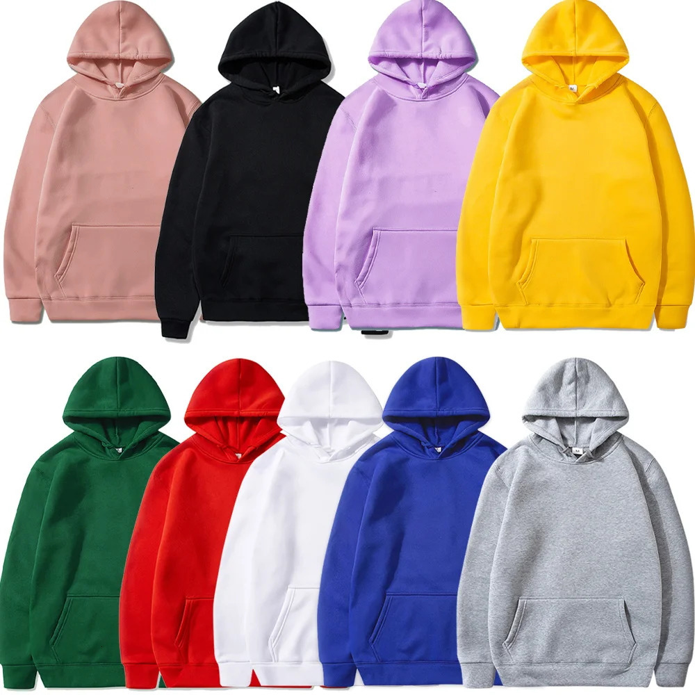 Autumn Unisex Classic Versatile Solid Color Clothing Pullover Casual Warm Polyester Hoodie Long Sleeve Sweatshirt SXXL 241010