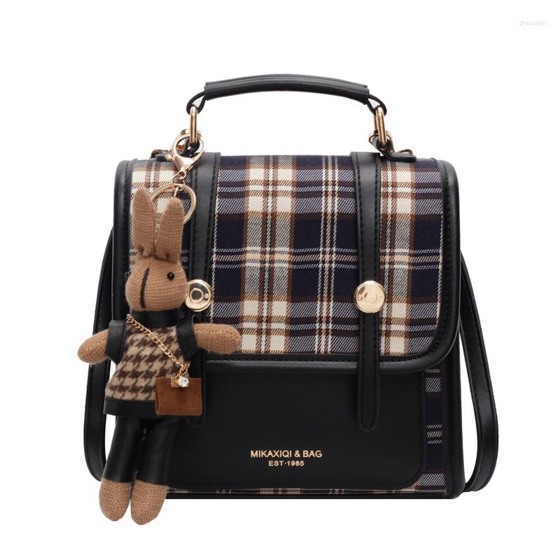 Backpack New Vintage Contrast Color Fashion Student Bag 2024 Fashionable Casual Niche High-end Texture All-match Women's