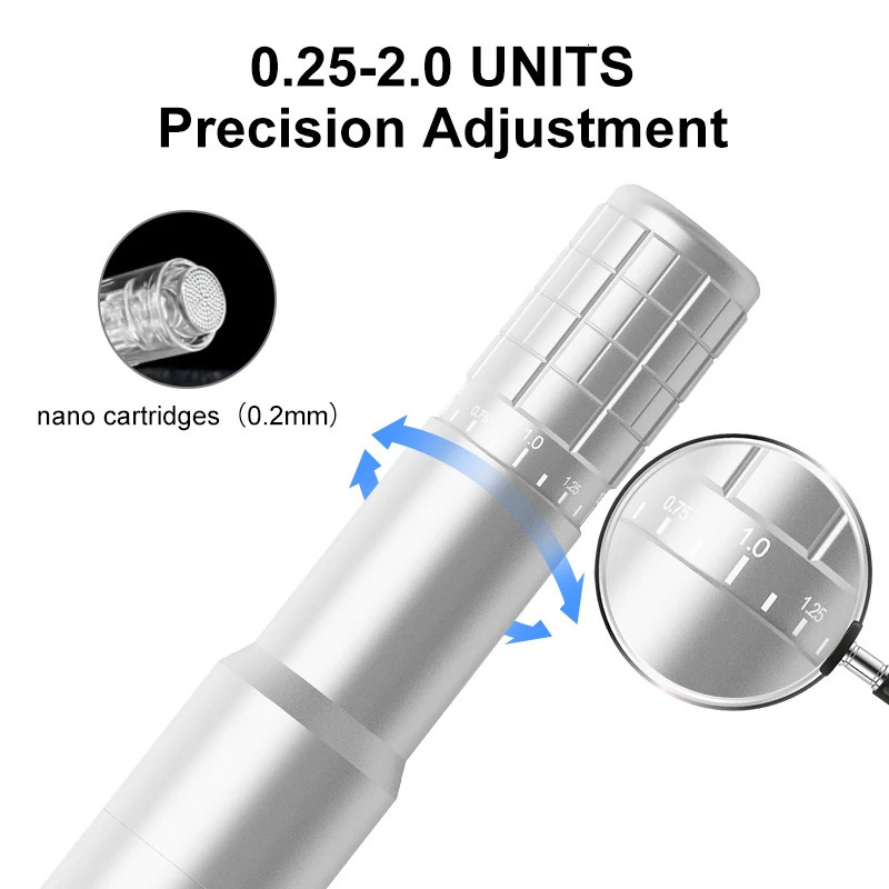 Rechargeable Nano Needle Professional Pen with 10 Wheel Nano Pen Skin Care Tool Beauty Equipment 241014