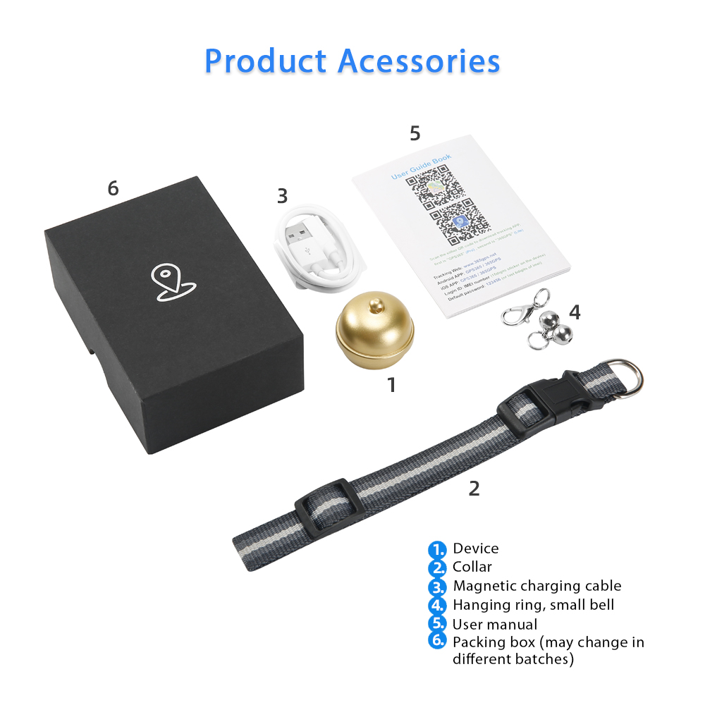 Built In Battery Lifetime Free APP G15 2G Necklace Lightweight Pet Tracker Low Power Alarm Cat Dog Locator