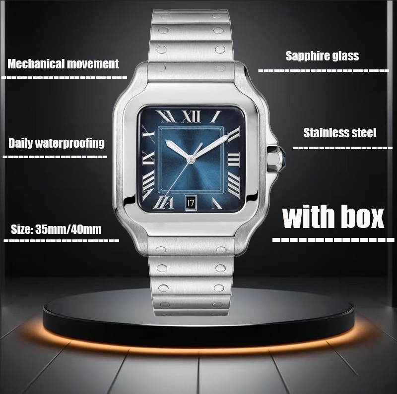 Mechanical watch Elegant Unisex Skeleton Watch - Durable Stainless Steel Design Featuring Sapphire Lens and Blue Hands