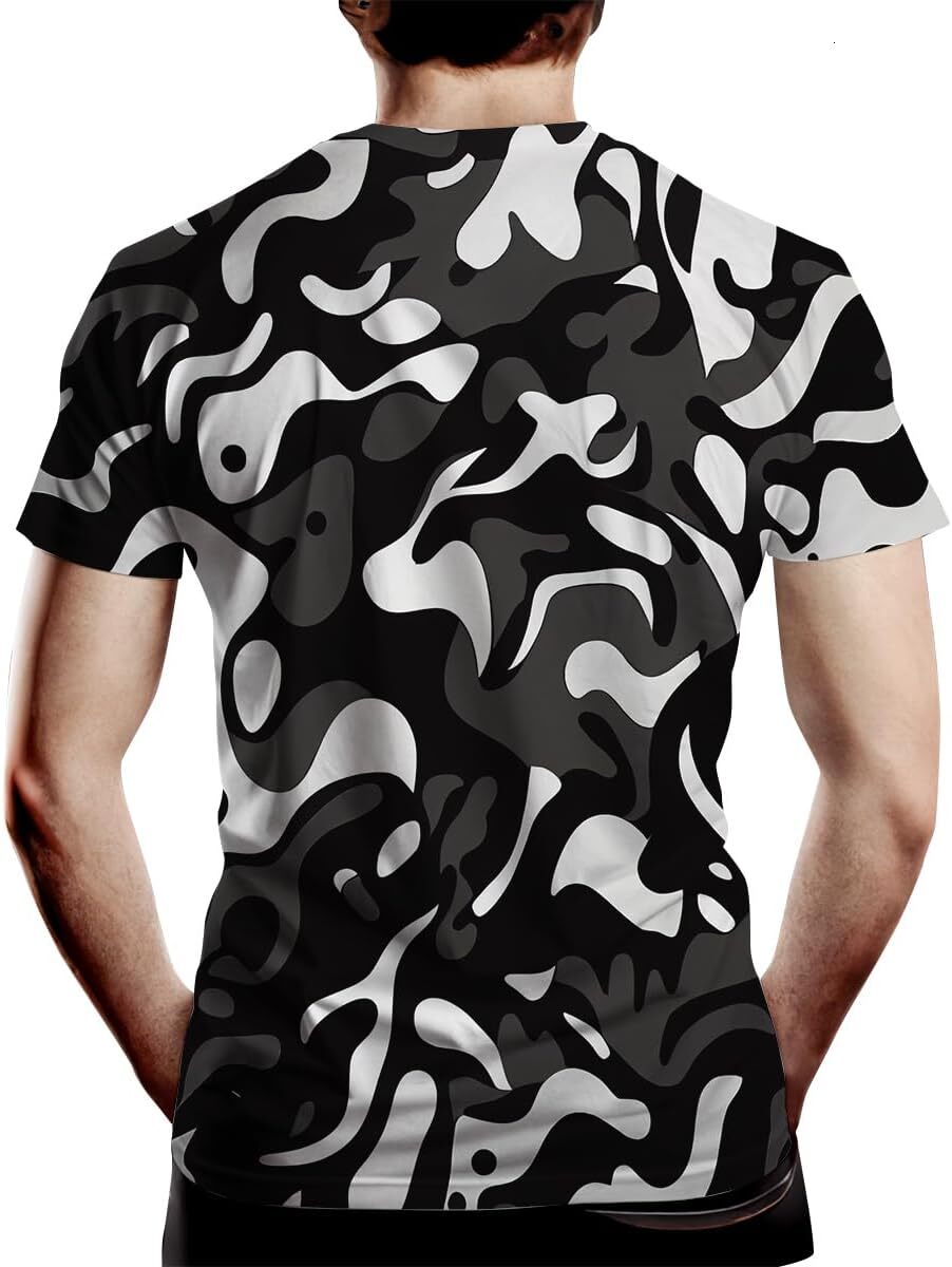 Mens T shirt Men's Retro Striped Pattern Shirt Novelty Tie Dyed Hunting Cool Tee Shirt tee Casual tops summer clothes Trendy Fashion