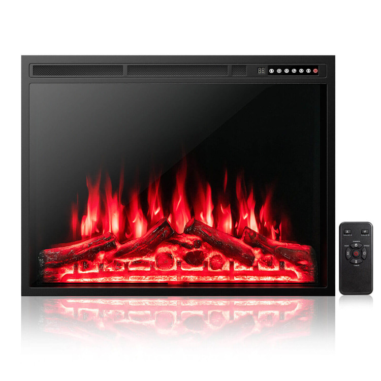 Adjustable Electric Flame Fireplace Insert for Walls - 34/37 inch Size
