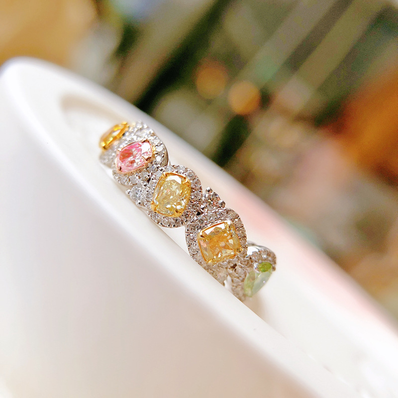 Free shipping designer for women moissanite ring colorful stone cz zircon dia rings jewelry gift wholesale size open ustable Free shipping