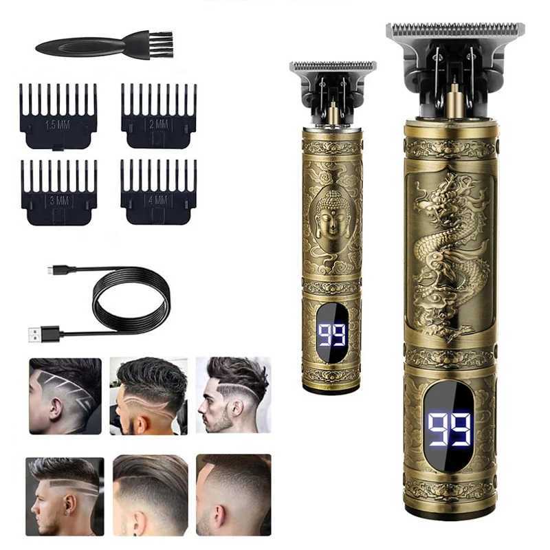 T9 Professional Electric Hair Clipper for Men Retro Oil Hair Cutting With Battery Indicator Razor Hair Trimmer RechargeableXJ241015