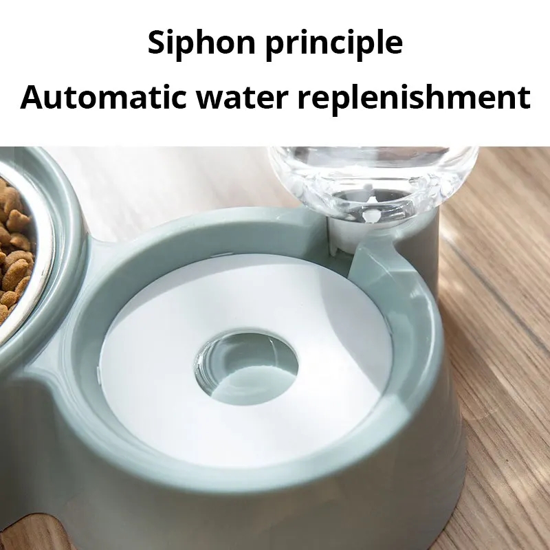 New 2-in-1 Cat Bowl Water Dispenser Automatic Water Storage Pet Dog Cat Food Bowl Food Container with Waterer Pet Waterer Feeder