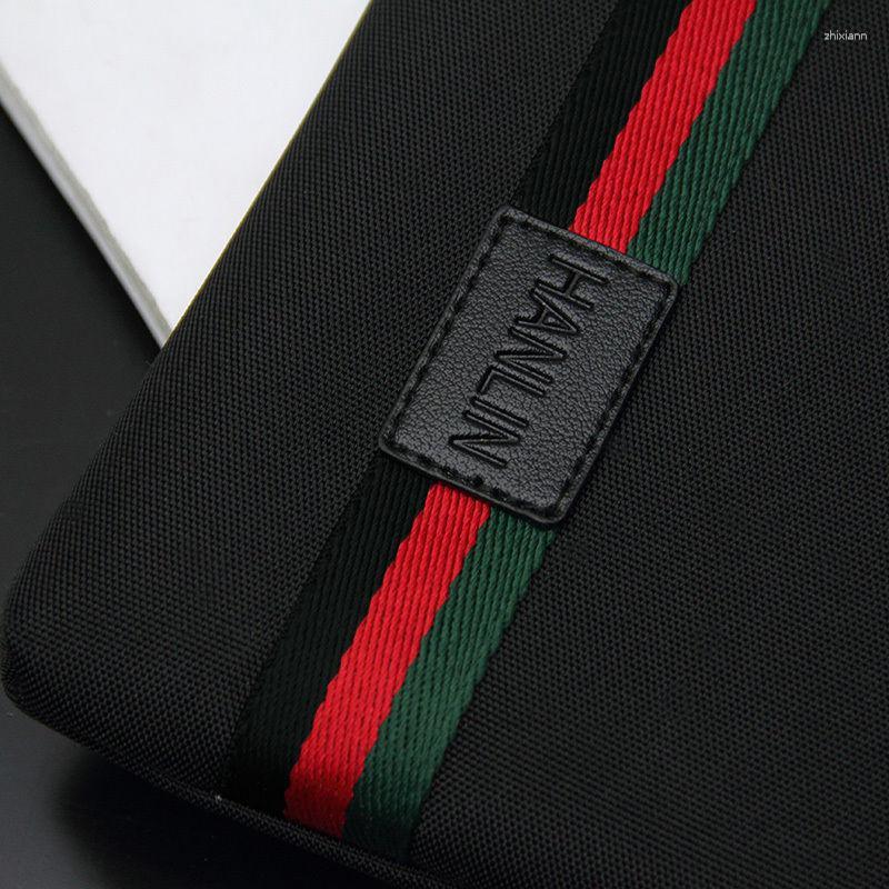 Clutch Bags Canvas Handbag Striped Contrast Color Men's Lightweight Commuter Casual Long Wallet Unisex Fashion d56b