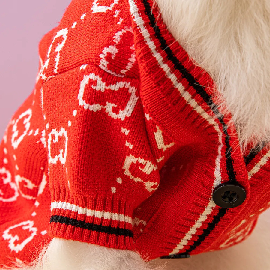 Outdoor Coats for Dog Designer Dog Clothes Pet Sweater Winter Warm Knitted Weather Pets cb9